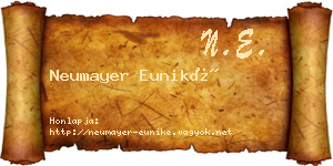 Neumayer Euniké névjegykártya
